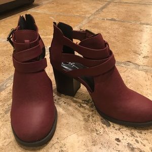 Red Boots 2.5 inch heal with zipper